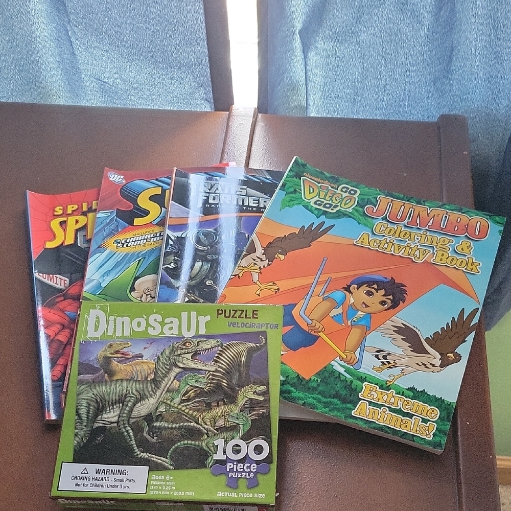 Four Kids Coloring Books And A 100 Piece Puzzle